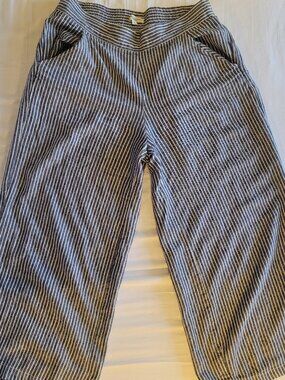 Max Studio London - Linen Blend Wide-Leg Cropped Pants